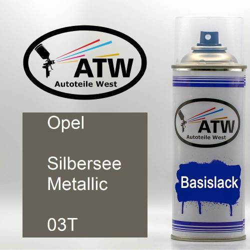 Opel, Silbersee Metallic, 03T: 400ml Sprühdose, von ATW Autoteile West.